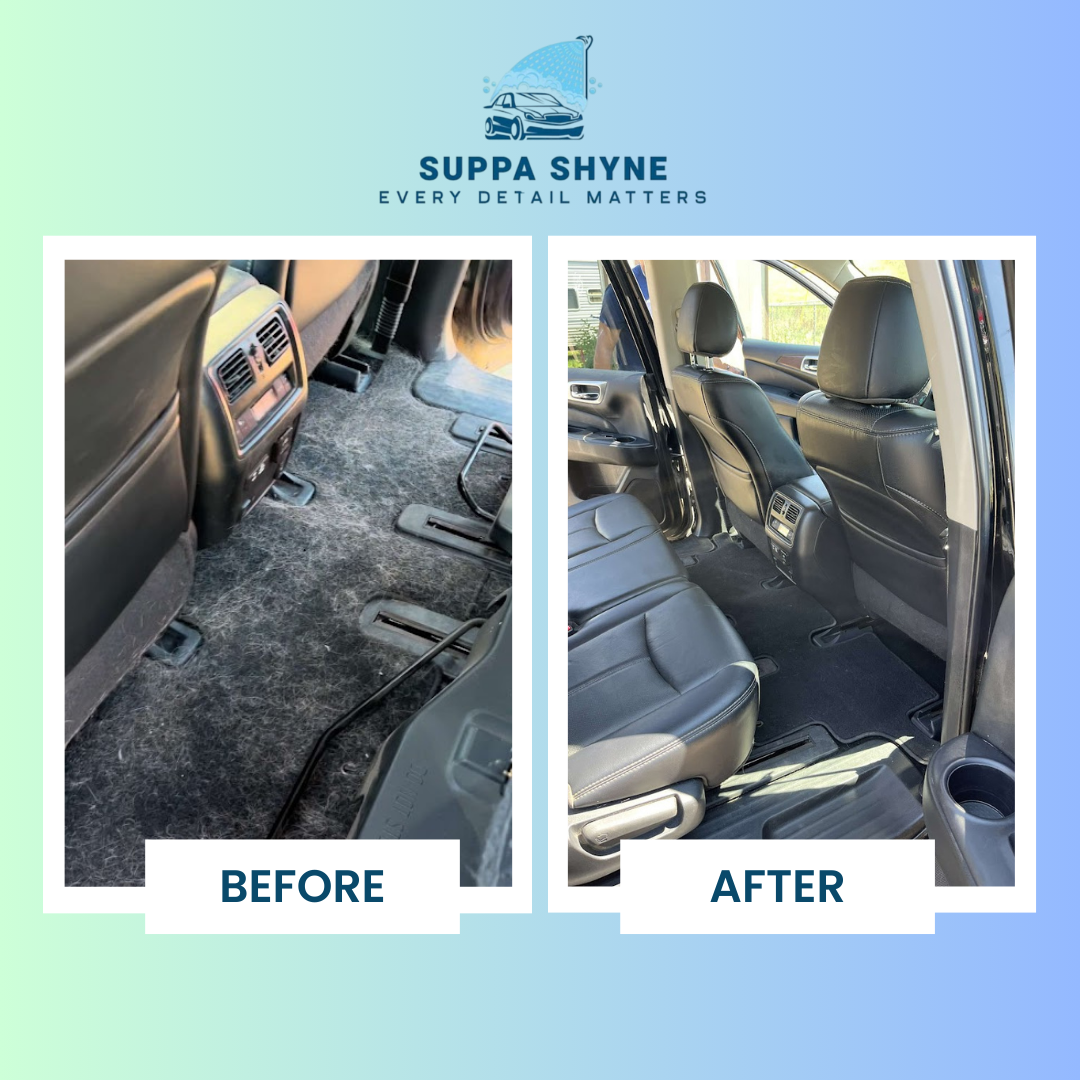 Suppa Shyne Detailing — carpet and seats before and after, Great Falls MT